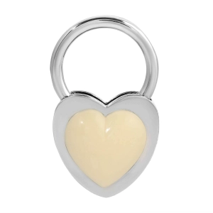 1928 Jewelry Ivory Stone Heart Key Ring