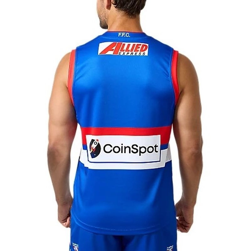 ASICS Western Bulldogs 2025 AFL Home Adults Replica Guernsey