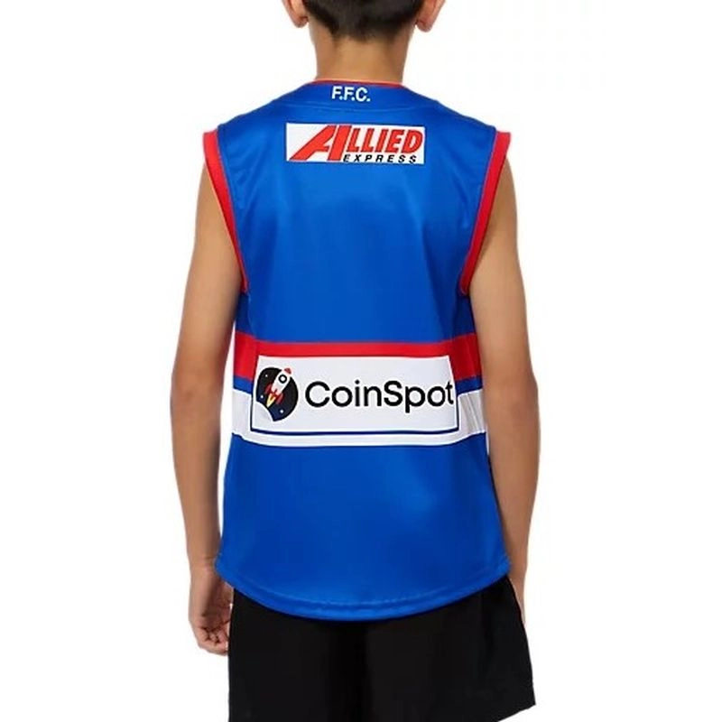 ASICS Western Bulldogs 2025 AFL Home Kids Replica Guernsey
