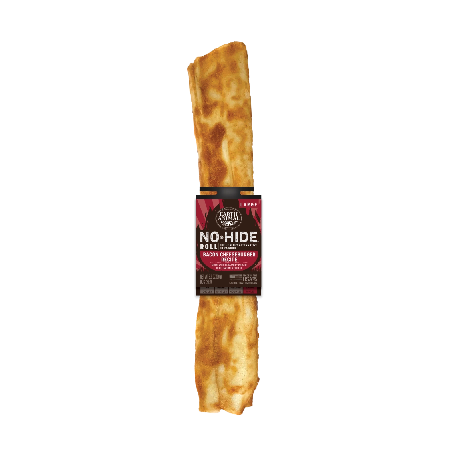 Earth Animal No Hide BBQ Bacon Cheeseburger Roll Dog Chew