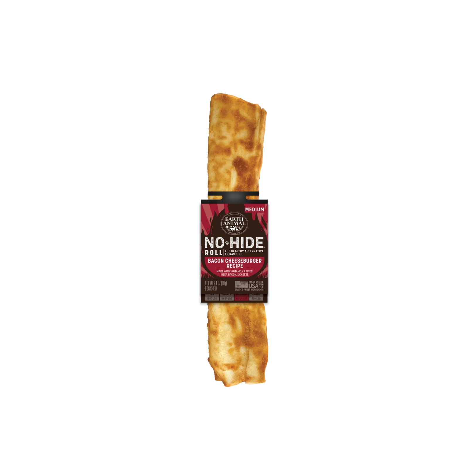 Earth Animal No Hide BBQ Bacon Cheeseburger Roll Dog Chew