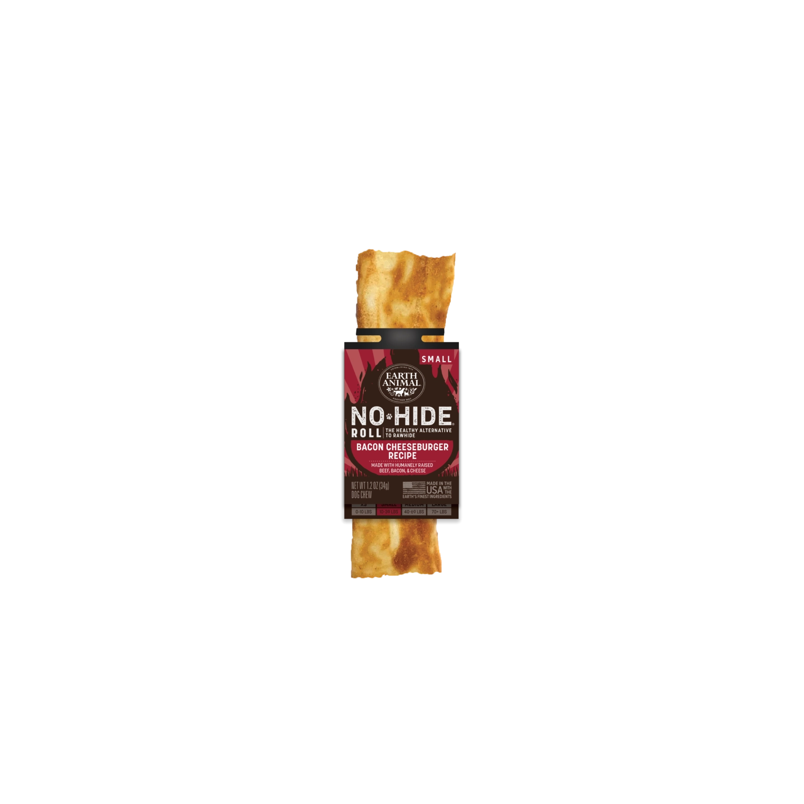 Earth Animal No Hide BBQ Bacon Cheeseburger Roll Dog Chew