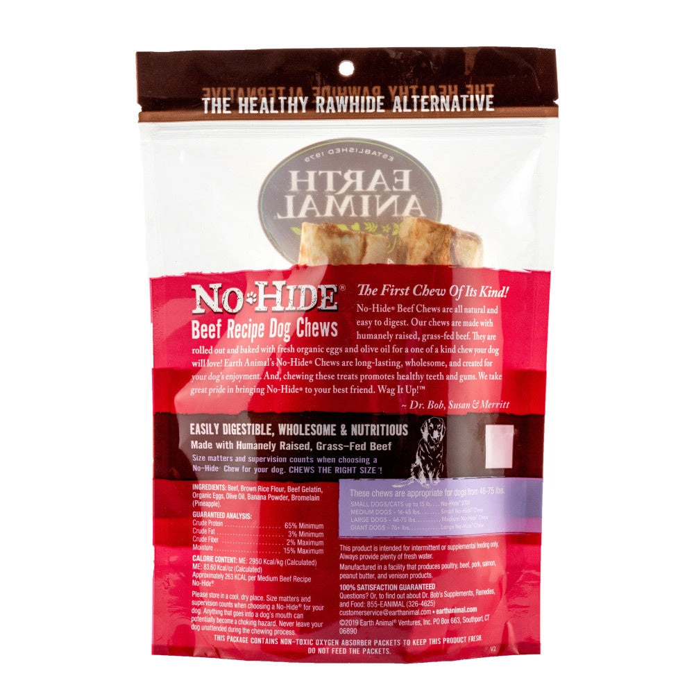Earth Animal No-Hide Beef Dog Chews