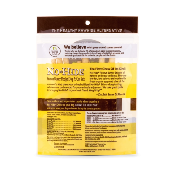 Earth Animal Peanut Butter No-Hide® STIX