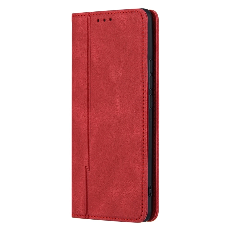 For Xiaomi Mi 11 Skin Feel Pressure Line Magnetic Horizontal Flip Leather Case with Holder