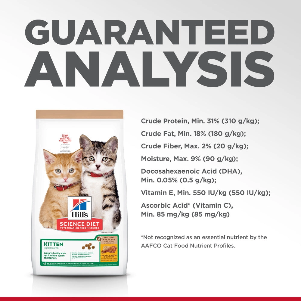 Hill's Science Diet No Corn, Wheat, or Soy Chicken Kitten Dry Cat Food