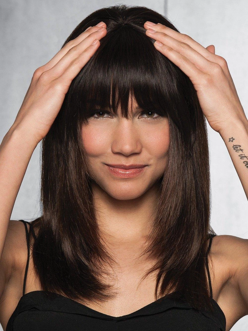 Human Hair Clip-In Bang by Hairdo | Monofilament Crown | Clearance Sale Open Box (Unworn - Like New)
