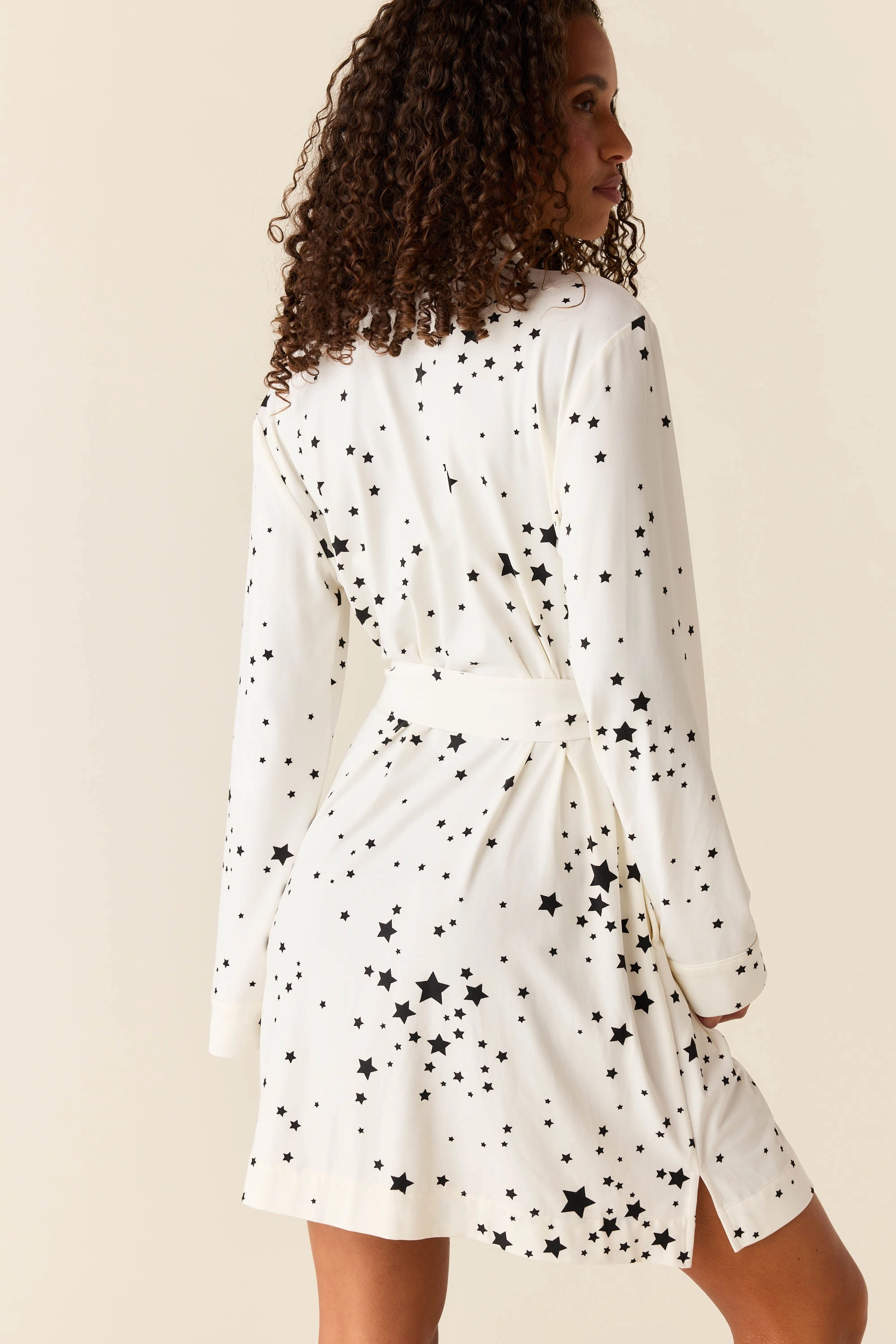 Meadow Classic Short Robe | White Stars