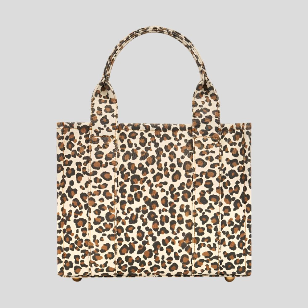 Micro Bon Vivant Structured Tote Bag -- Neon Pink Leopard