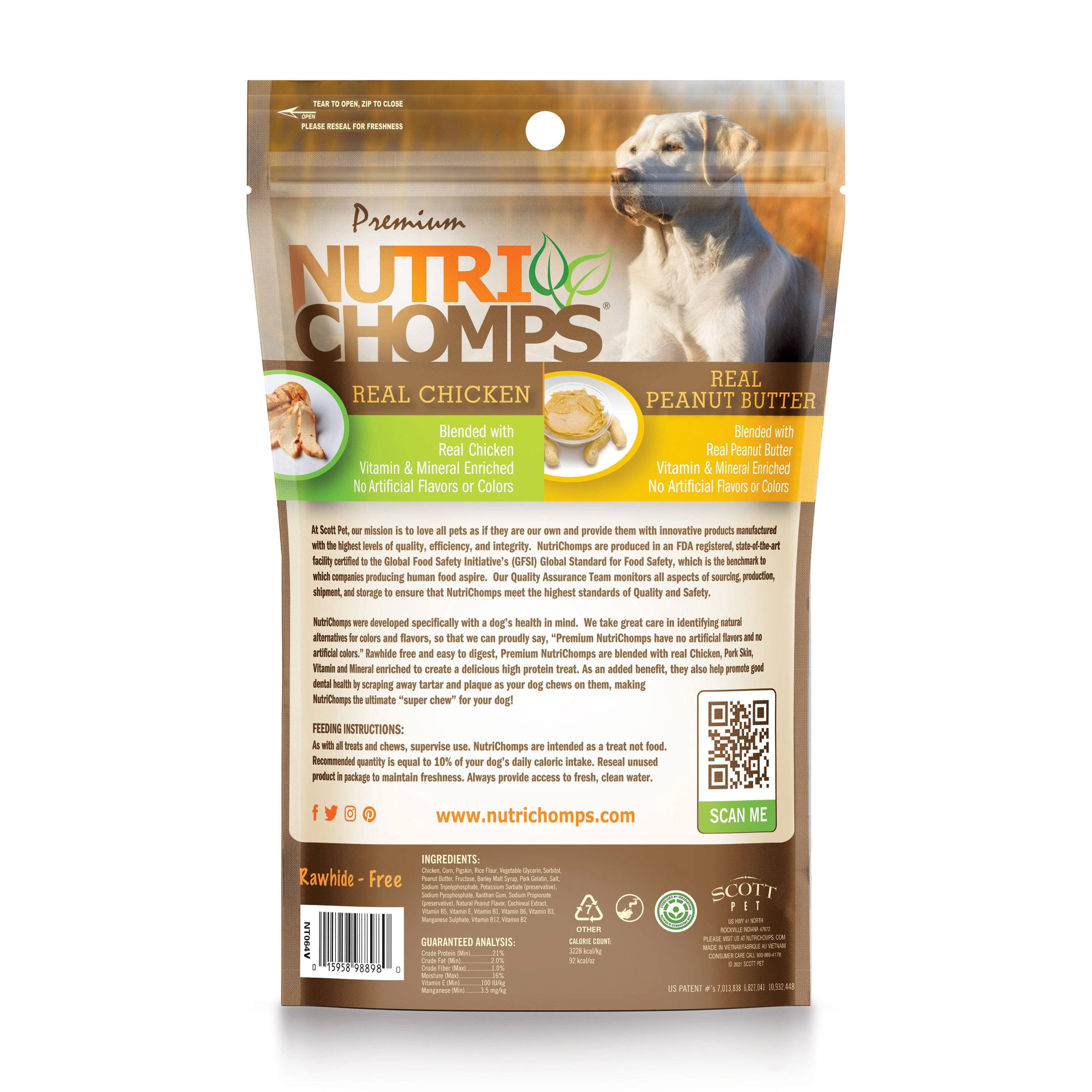 NutriChomps 2.5-inch Peanut Butter Mini Knots, 8 Count Dog Chews