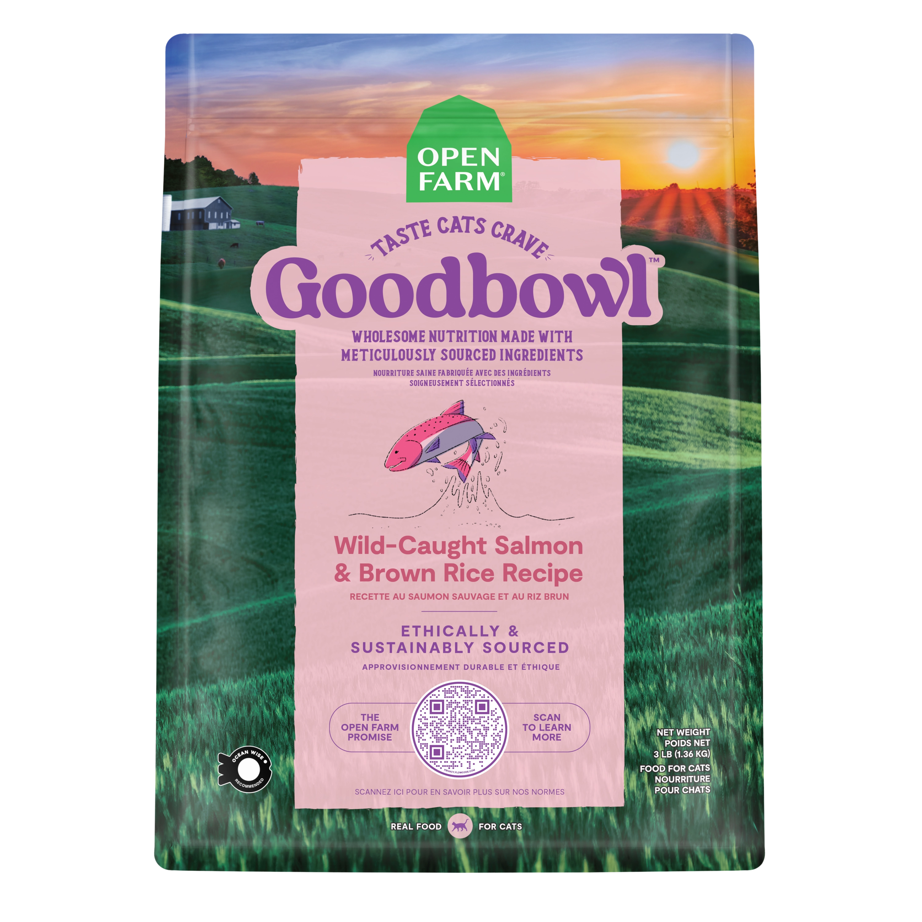 Open Farm GoodBowl Wild-Caught Salmon & Brown Rice Recipe Dry Cat Food