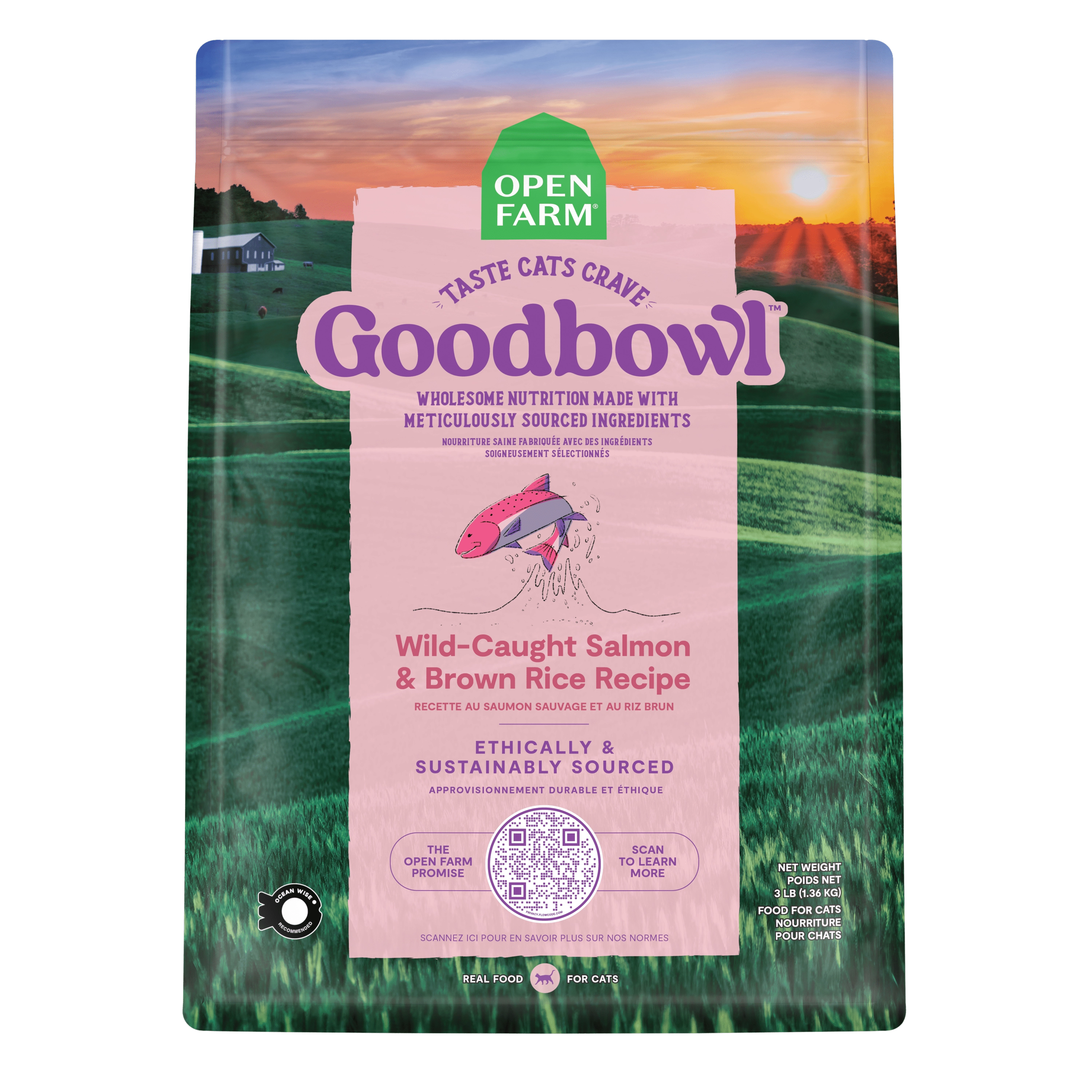 Open Farm GoodBowl Wild-Caught Salmon & Brown Rice Recipe Dry Cat Food
