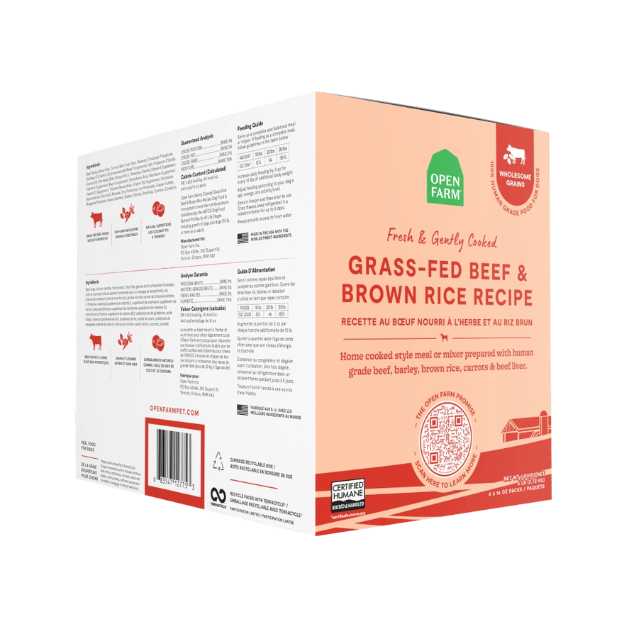 Open Farm Grass-Fed Beef and Brown Rice with Wholesome Grains Gently Cooked Recipe