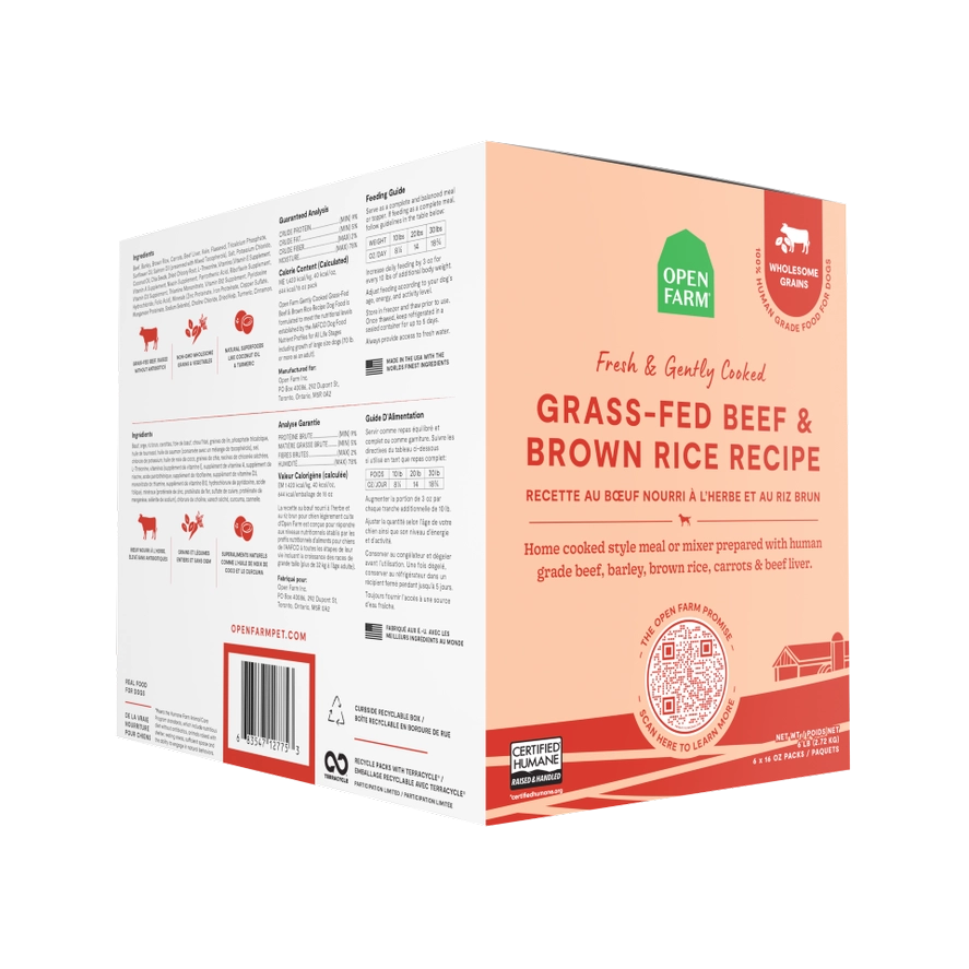 Open Farm Grass-Fed Beef and Brown Rice with Wholesome Grains Gently Cooked Recipe