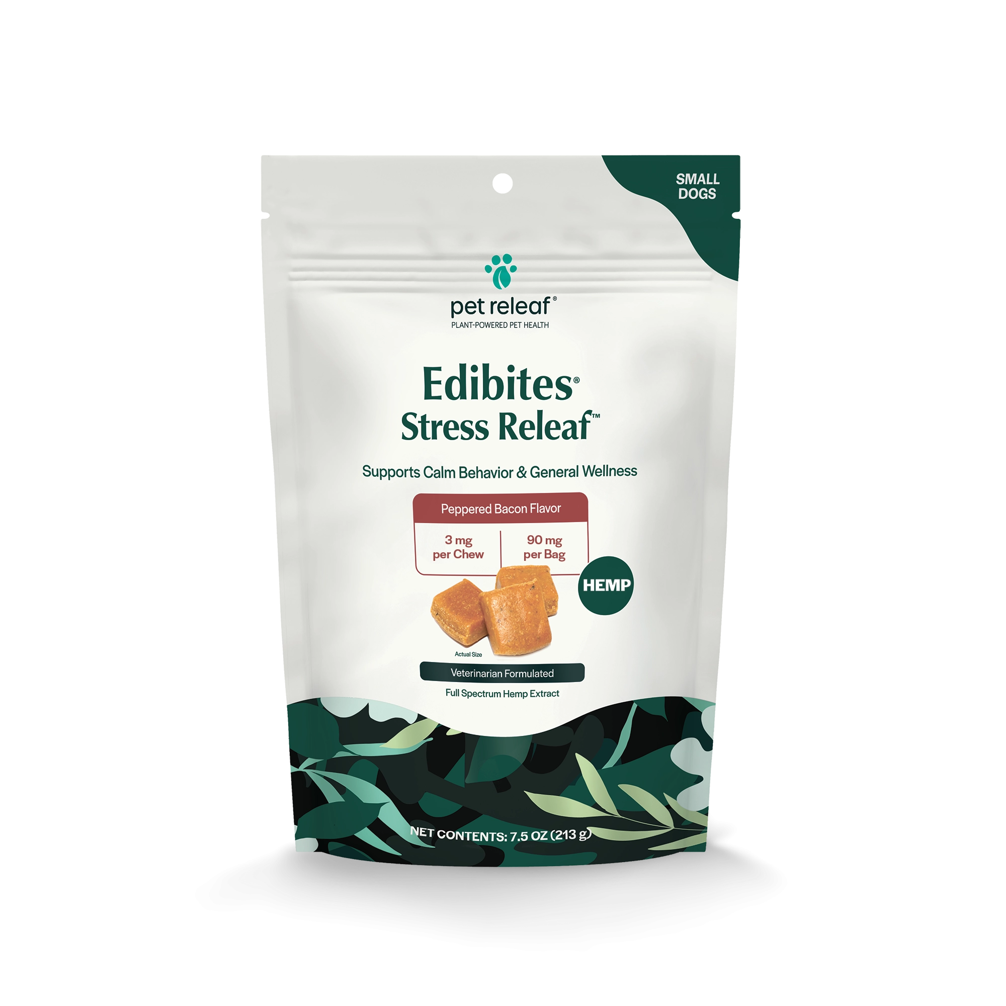 Pet Releaf Stress Releaf Edibites Peppered Bacon Flavor for Small Dogs