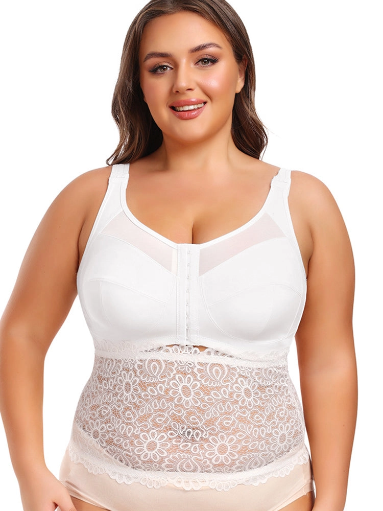 Plus Size Full-Coverage Wireless Bra for Women - Lightweight Side-Smoothing