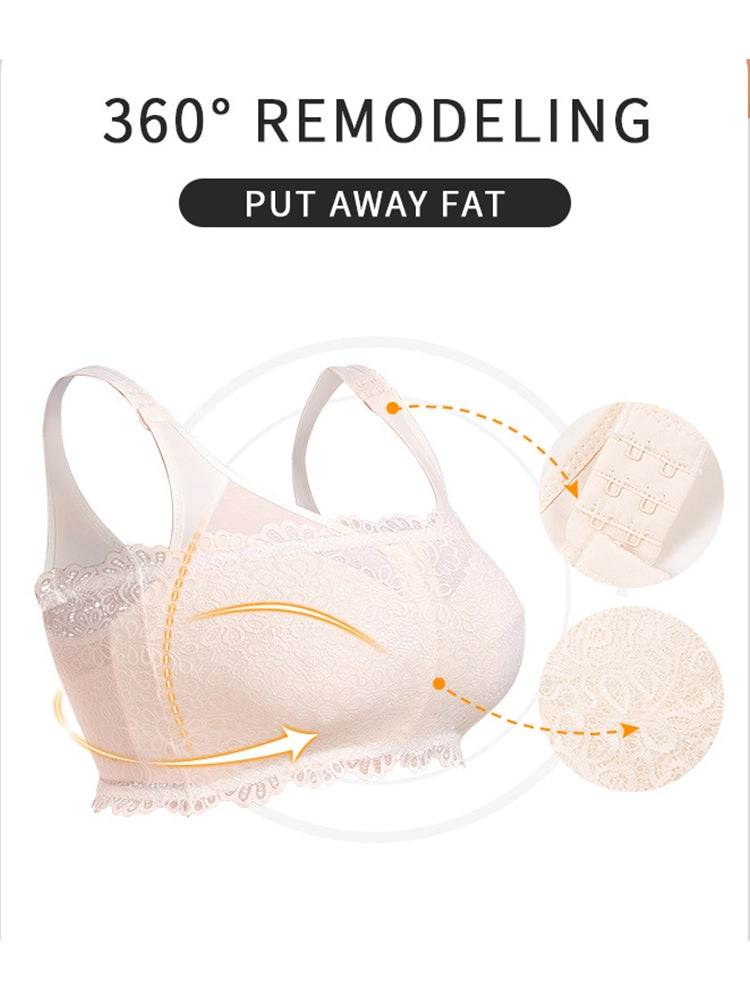 Plus Size Full-Coverage Wireless Bra for Women - Lightweight Side-Smoothing