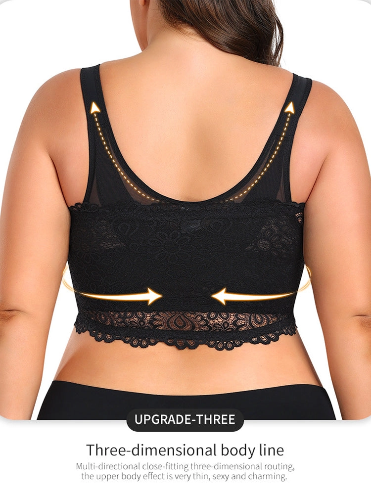 Plus Size Full-Coverage Wireless Bra for Women - Lightweight Side-Smoothing
