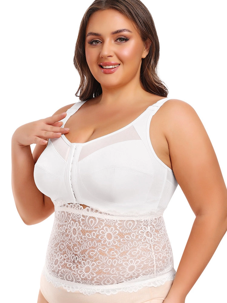 Plus Size Full-Coverage Wireless Bra for Women - Lightweight Side-Smoothing