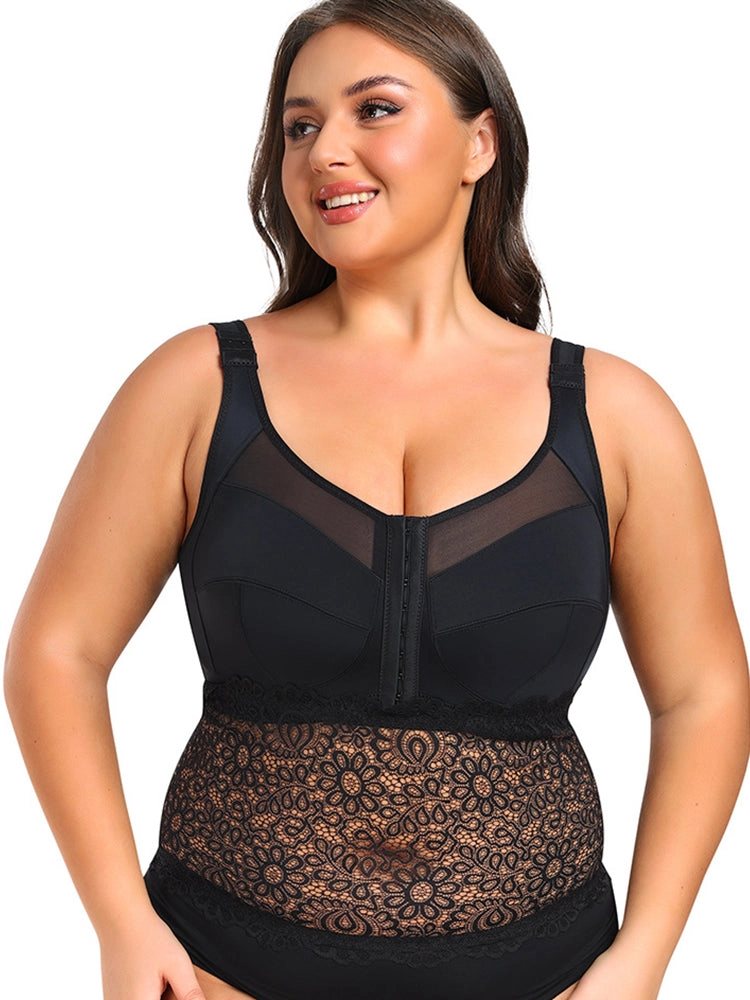 Plus Size Full-Coverage Wireless Bra for Women - Lightweight Side-Smoothing