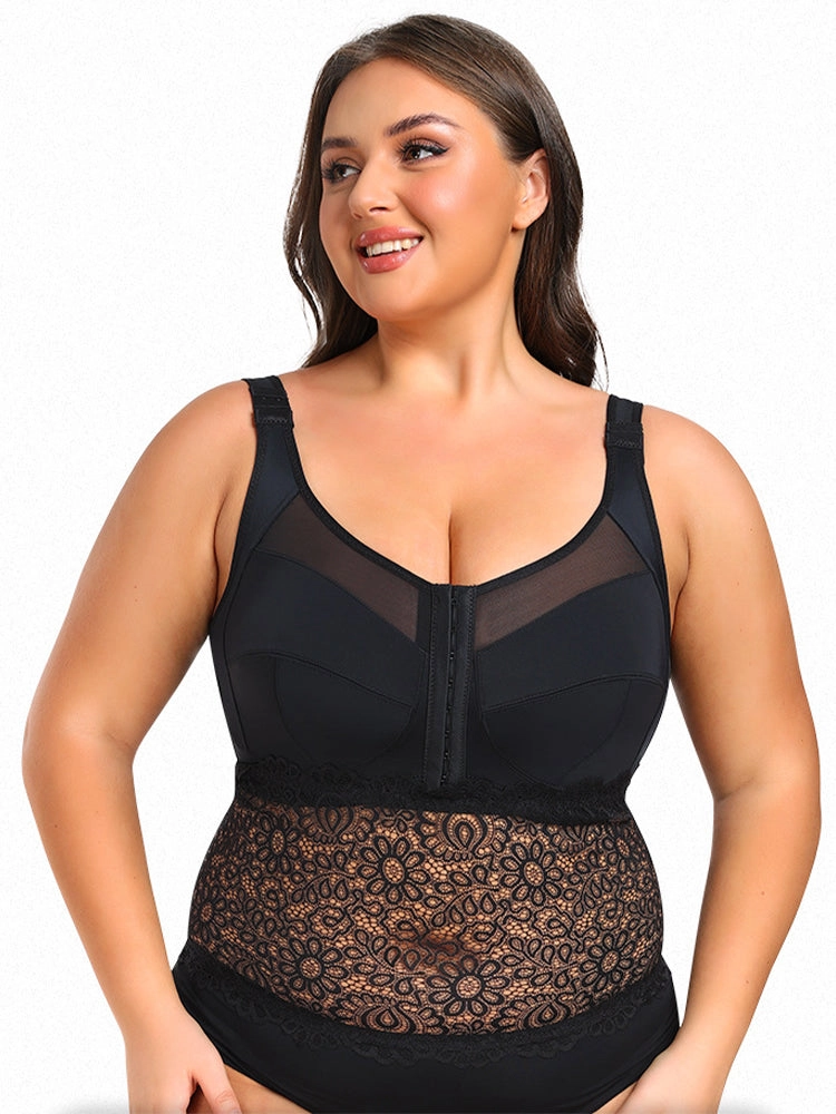 Plus Size Full-Coverage Wireless Bra for Women - Lightweight Side-Smoothing