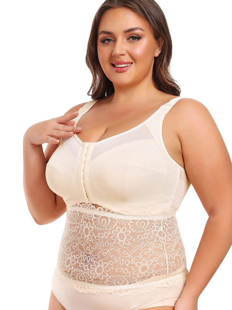 Plus Size Full-Coverage Wireless Bra for Women - Lightweight Side-Smoothing