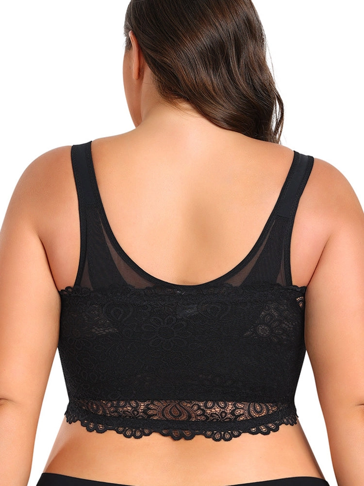 Plus Size Full-Coverage Wireless Bra for Women - Lightweight Side-Smoothing