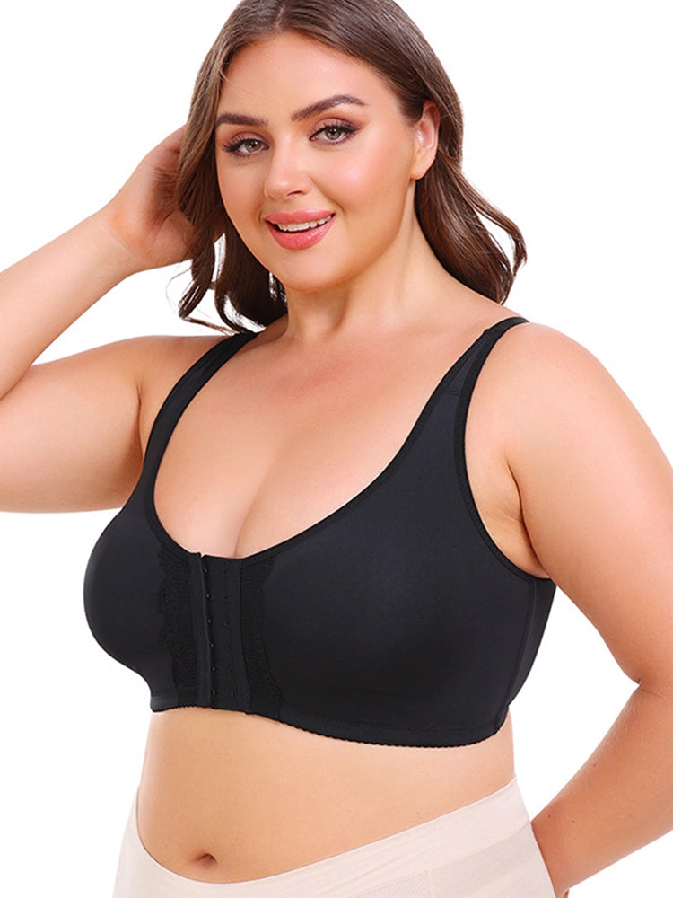 Plus Size Full-Coverage Wireless Bra for Women - Lightweight Side-Smoothing