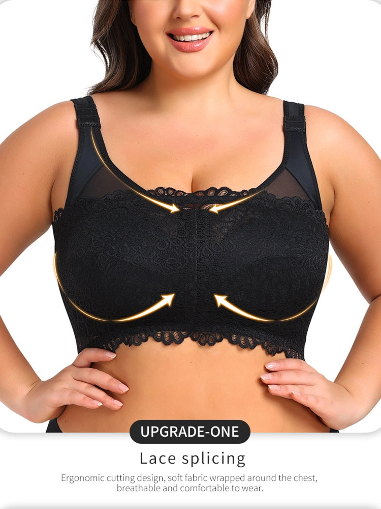 Plus Size Full-Coverage Wireless Bra for Women - Lightweight Side-Smoothing