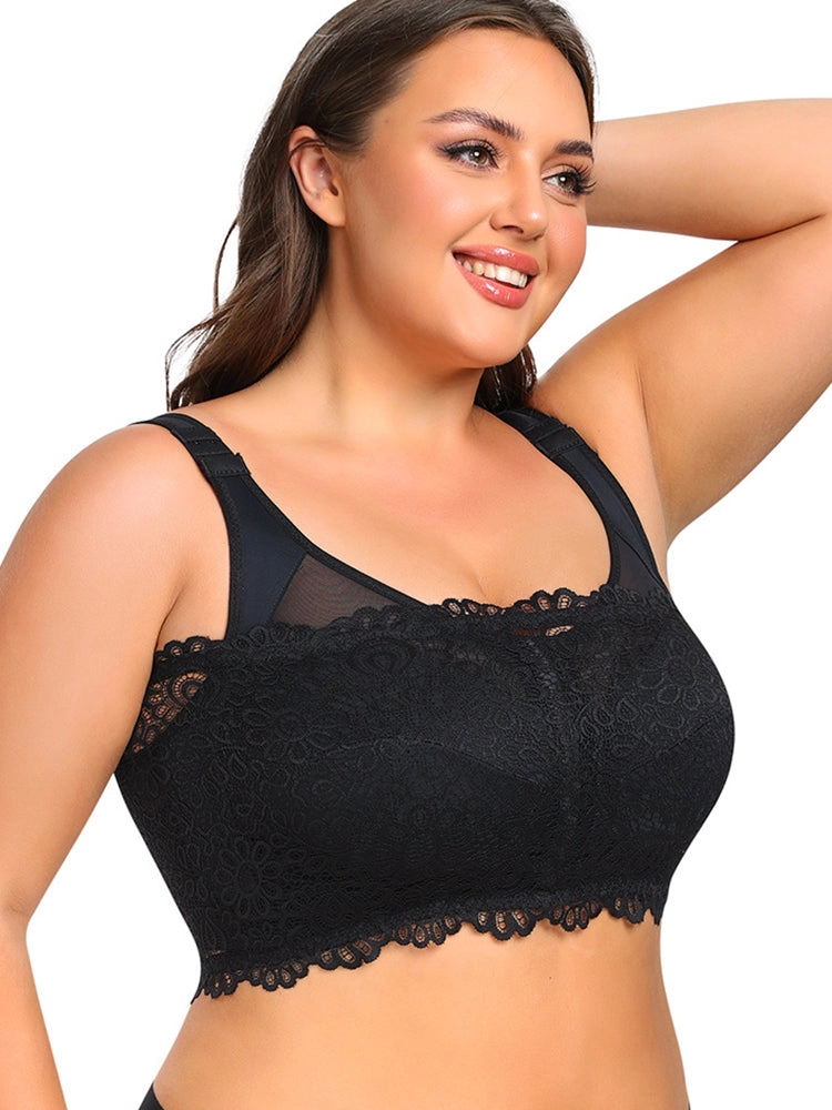Plus Size Full-Coverage Wireless Bra for Women - Lightweight Side-Smoothing