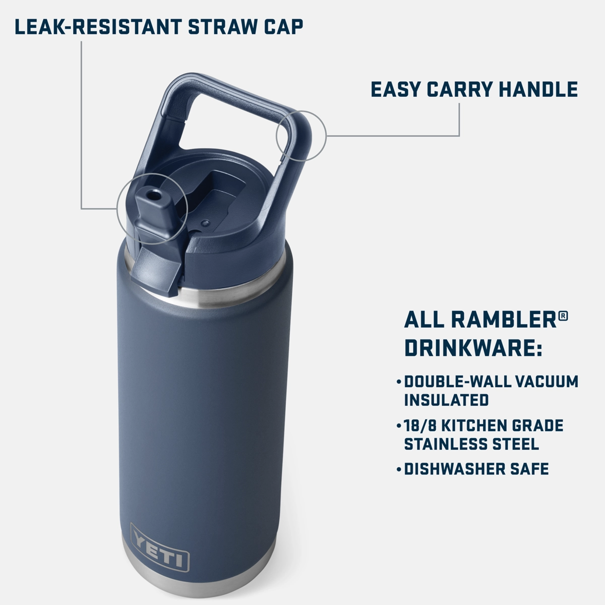 Rambler 26 oz Bottle with Color Matched Straw Cap