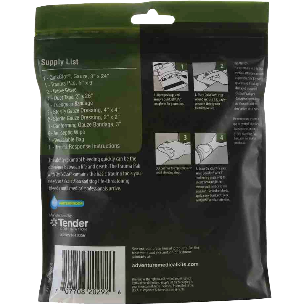 Trauma Pak First Aid Kit with QuikClot